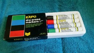 Vintage Sanford Expo Dry Eraser Markers - 4 Color Set