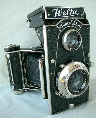 Welta Superfekta Germany Camera (6x9cm) With Meyer Trioplan 3,  8/10 Cm Zeiss Box