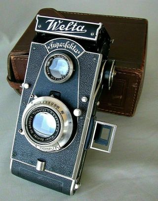 Welta Superfekta Germany camera (6x9cm) with Meyer Trioplan 3,  8/10 cm Zeiss box 9