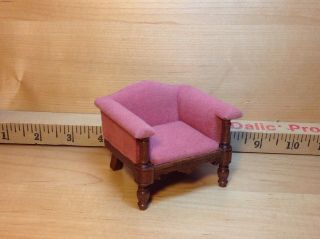 Vintage Miniature Dollhouse 1:12 Reminiscence Pink/mauve Armchair