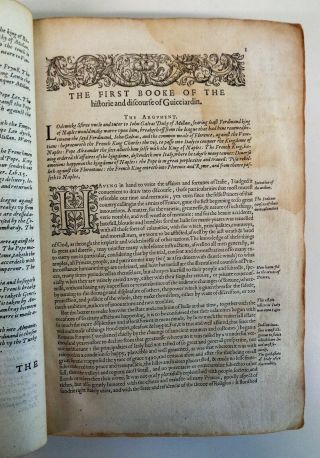 1599 GUICCIARDINI HISTORY OF ITALY Wars Politics Government Historian 5