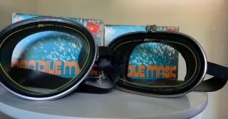 2 Vintage U.  S.  Divers Kmart Wrap - Around Dive Mask Tempered Glass