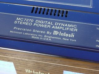 McIntosh MC7270 POWER AMP ONE OWNER 270 watts POWERGUARD/AUTOFORMERS L@@K 5
