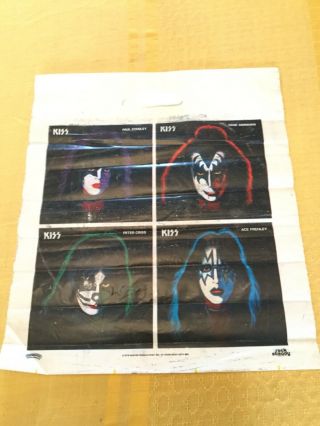 Vintage 1978 Kiss Solo Albums Lp Plastic Shopping Bag Promo Aucoin