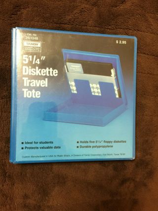 Vtg Tandy 26 - 1348 5 1/4 " Diskette Travel Tote Computer Floppy Disk Storage