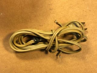 Vintage Ac Power Cord 1960 Gray 2 - Prong Cable For Tube Amplifier 71 " Long