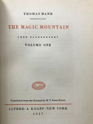 The Magic Mountain THOMAS MANN Signed Limited First Edition 1st 1927 1/200 6