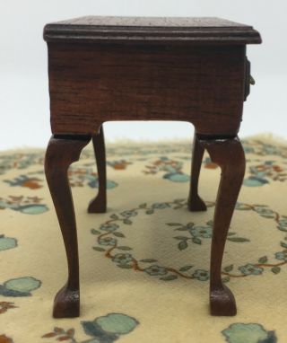 Vintage Wood Dollhouse Miniature Side Table With Drawers Furniture 3