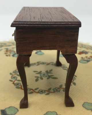 Vintage Wood Dollhouse Miniature Side Table With Drawers Furniture 4