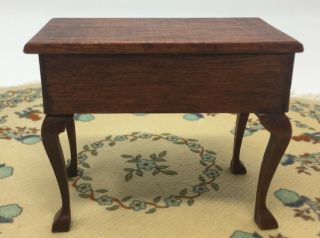 Vintage Wood Dollhouse Miniature Side Table With Drawers Furniture 5