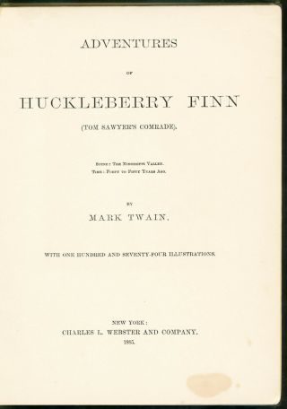 The Adventures of Huckleberry Finn Mark Twain First Edition Second State 1885 3
