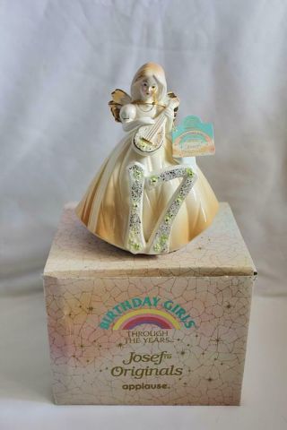Vintage Josef Originals 17 Year Old Birthday Girls Figurine Pink W/tags & Box