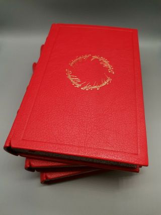 LORD OF THE RINGS Tolkien 1977 Folio Society LEATHER REBIND Slipcase 1st HOBBIT 3