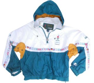 Vintage 1996 Atlanta Olympic Games Windbreaker Nylon Starter Jacket John Hancock