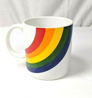 Vintage Rainbow Coffee Mug By Ftd Ceramic 1984 Pride Cup