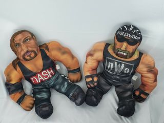 2 Vtg Hulk Hogan And Nash 21 " Dolls Wcw Nwo Wwf Wwe Ecw Wrestling