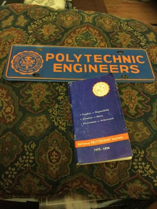 Vintage Baltimore Polytechnic Institute 1973 - 1974 Student Book,  License Plate