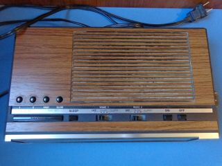 Vintage GE General Electric 7 - 4636D AM/FM Radio Dual Alarm Clock Wood Grain 2