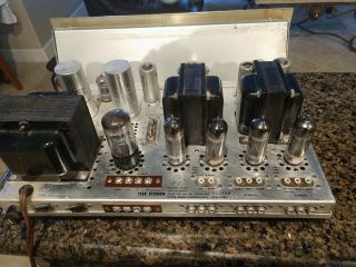 Vintage Fisher X 100 Stereo Tube Control Amplifier X - 100 El - 84 18W per Channel 11