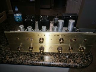 Vintage Fisher X 100 Stereo Tube Control Amplifier X - 100 El - 84 18W per Channel 4