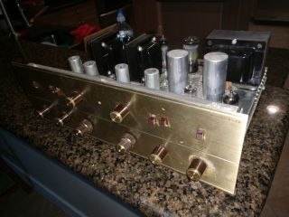 Vintage Fisher X 100 Stereo Tube Control Amplifier X - 100 El - 84 18W per Channel 6