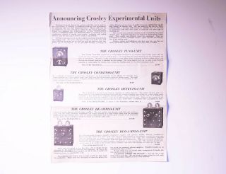 Rarest Crosleys Crosley Experimental Units: Condenso - Unit & Tuno - Unit & Crystal 9