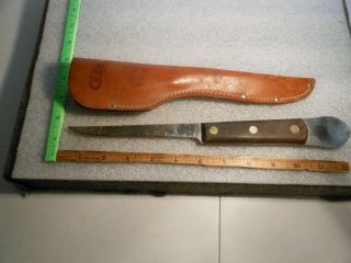 Vintage Case Xx 124 - 6 " Ss Fillet Knife With Leather Sheath