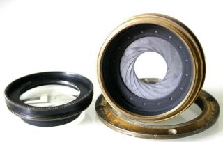HEAVY BRASS LENS 7 1/4 in ROSS XPRES 1:4.  5 No - 96870 with FLANGE,  CLEAR OPTICS 3