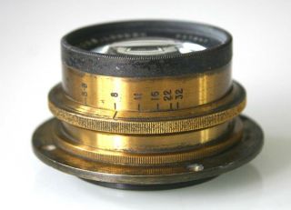 HEAVY BRASS LENS 7 1/4 in ROSS XPRES 1:4.  5 No - 96870 with FLANGE,  CLEAR OPTICS 7