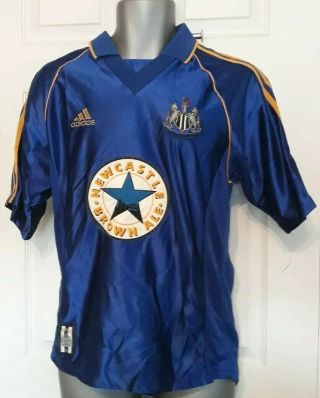 Newcastle United 1998 1999 Away Football Shirt Small Retro Vintage Blue