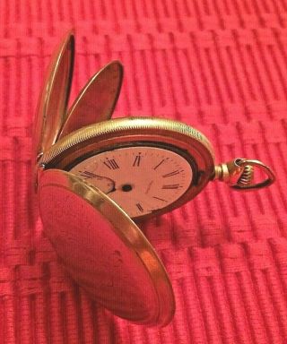 Antique American Waltham Gold Plated Hunter Pocket Watch
