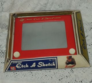 Rare Etch A Sketch Toy Ohio Art 505 Vtg 1950’s W/ Box