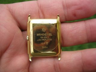 Raymond Weil Swiss Made Men ' s 18K Gold Plated Tank Watch Repair ladies 5600 ✅ 3