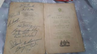 Widnes Rlfc Vintage Singed Menu Australian Tourists 1959 Reception Town Hall