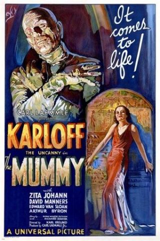 Boris Karloff The Mummy Movie Poster 1932 Campy Classic Horror 24x36 Scary
