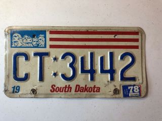 Vintage 1970 " S South Dakota License Plate (ct - 3442)