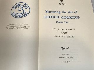 MASTERING THE ART OF FRENCH COOKING,  VOL.  2 (1st Ed) 1970 by Julia Child 2