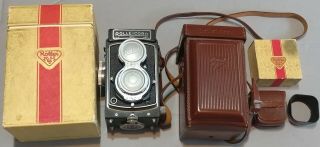 Rolleicord Camera,  Boxes Schneider Xenar 3.  5 With Lens Shade