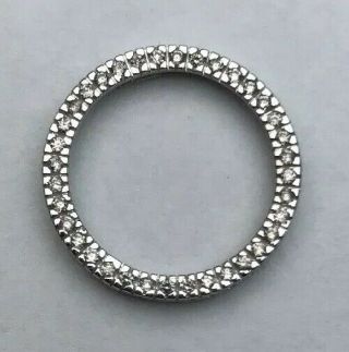 Ladies Real 10k White Gold Diamond Circle Pendant Charm 2.  2 Grams.  36ct Vintage