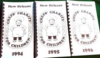Vintage 1994/1995/1996 Chefs Charity Orleans Celebrity Cookbooks