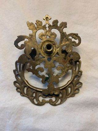 2 Antique Vintage Brass Door Drawer Cabinet Pulls Handles Hanging Ornate Fancy 5