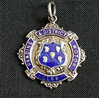 Vintage Reading & District Motor Club Silver & Enamel Fob Medal Malham Cup Trial