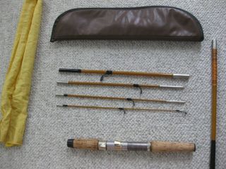 Vintage 6 Piece Spinning Rod.  With Case And Sock