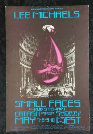 Bg 232 1970 Lee Michaels Small Faces Fillmore Poster Bill Graham Vintag