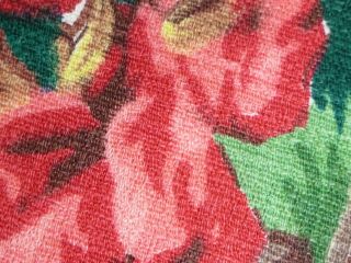Vtg Cotton Barkcloth Fabric Craft Pillow Piece Green Asian Garden & People 48x22 6