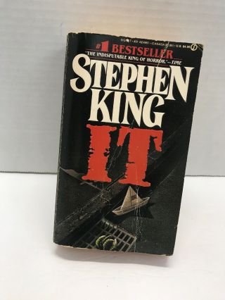 It By Stephen King Paperback Vintage Cover 1987 Horror 1st Signet 4th Printing