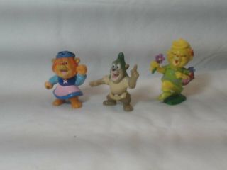 Vintage 1991 Disney Gummi Bears Cubbi,  Sunni,  Gruffi Kellogg’s Pvc Figures 2 "
