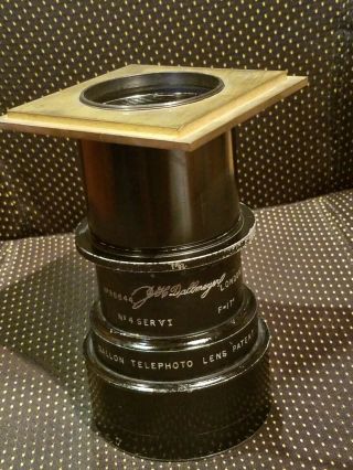 Ca 1908 J H Dallmeyer London No 4 Series 6 Camera Lens 5.  6/17 ",  Brass Lens Board