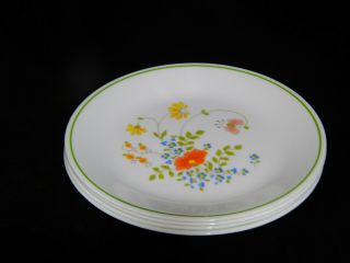 Set Of 4 Vintage Corelle Wildflower Luncheon Plates