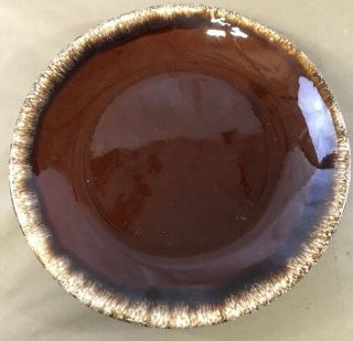 Vintage Brown Drip Glaze Oven Proof Usa Dinner Plate 10 1/2 " Pottery H2